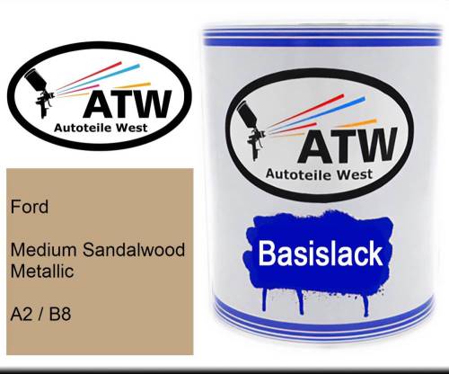 Ford, Medium Sandalwood Metallic, A2 / B8: 1L Lackdose, von ATW Autoteile West.